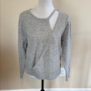 Cupshe Heather Gray Asymmetric Cutout Wrap Sweater NWT - Medium